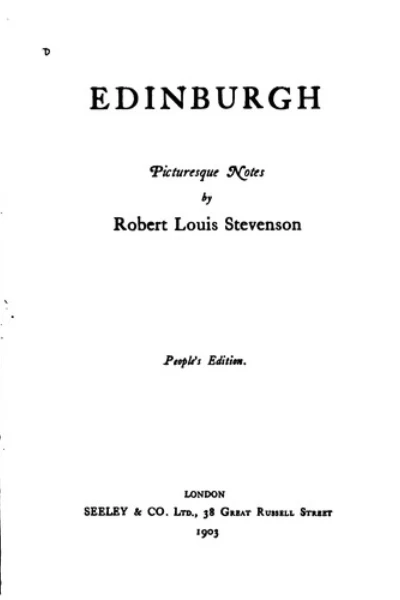 Edinburgh: Picturesque Notes by Robert Louis Stevenson - book cover